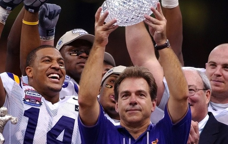 Nick Saban led LSU to Win the championship in the Sugar Bowl in January 2004